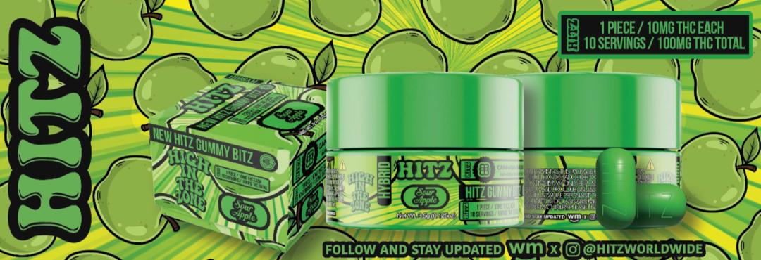 Hitz Sour Apple THC Gummies